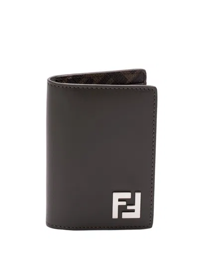 Fendi `ff Squared` Card Holder In Green