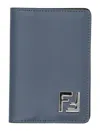 Fendi Ff Squared Card Holder In Blue