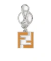 Fendi Ff Squared Key Ring In Metallic