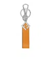 Fendi Dark Brown And Orange Leather Key Ring In Multi