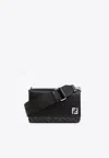 Fendi Ff Squared Leather And Canvas Messenger Bag