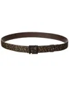 Fendi Ff Squared Leather Belt In Brown