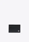 Fendi Squared Ff Logo Compact Card Holder In Black
