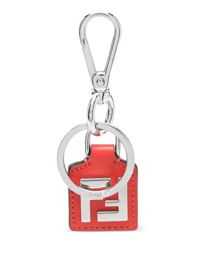Fendi Ff Squared Leather Key Ring