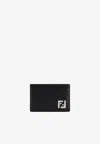 Fendi Ff Squared Leather Wallet In Black
