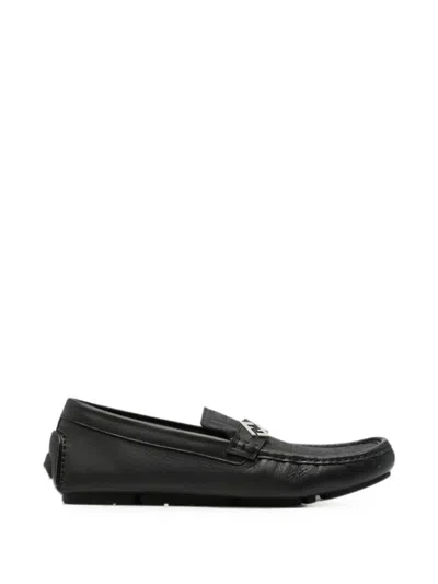Pre-owned Fendi Ff Squared Loafers In Black