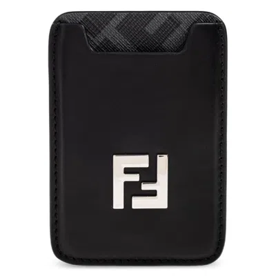 Fendi Ff Squared Magsafe Card Holder In ["black"]