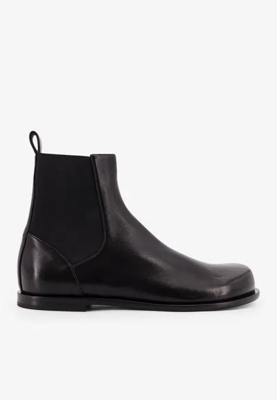 Fendi Ff Squared Chelsea Boots In Nappa Leather Shoes In Black