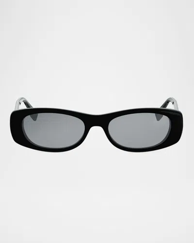 Fendi Ff Squared Oval Acetate Sunglasses In Blue