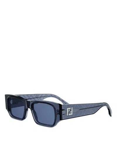 Fendi Ff Squared Rectangle Sunglasses, 54mm In Blue