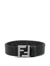Fendi Ff Squared Reversible Belt In Black