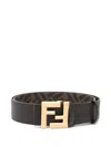 Fendi Ff Squared Reversible Belt In Brown