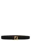 Fendi Multicolor Ff Squared Reversible Belt In Black