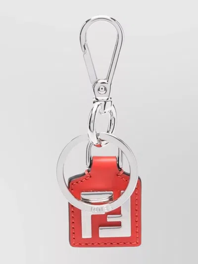 FENDI FF SQUARES LEATHER KEY RING
