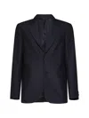 Fendi Ff Stripes Jacquard Wool Blazer In Blue
