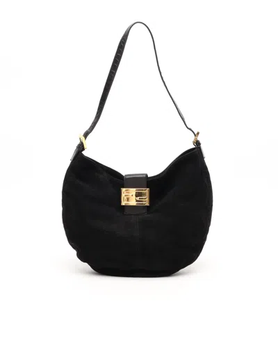 Fendi Ff Suede Shoulder Bag