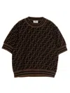 Fendi Top Ff Knit In Brown