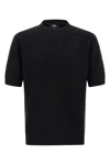 Fendi Cotton T-shirt With All-over Printed Ff Motif In Black