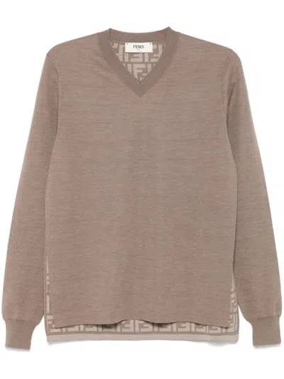 Fendi `ff` Sweater In Gray