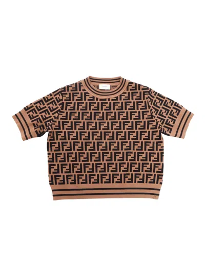 Fendi Kids' Ff Sweatshirt In Brown