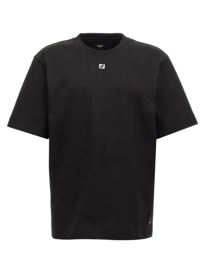Fendi Black Cotton T-shirts And Polos