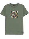 Fendi Crew Neck Cotton T-shirt With Graphic Print In Green