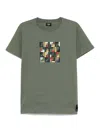 Fendi Crew Neck Cotton T-shirt With Graphic Print In Green