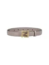 Fendi Beige Thin Belt With Metallic Ff Buckle In Leather Woman In Beige