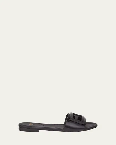 FENDI BAGUETTE FF TUBE MEDALLION FLAT SANDALS