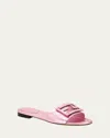 Fendi Ff Tube Metallic Medallion Flat Sandals In F0ana Malva Malva
