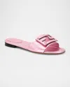 Fendi Ff Leather Sandal In F0ana Malva Malva