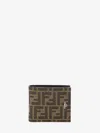 Fendi Bi-fold Wallet Jacquard Accessories In Beige