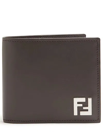 Fendi Ff Leather Wallet In Brown