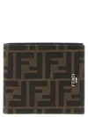 Fendi Men Ff 19 Jacquard Wallet In Brown