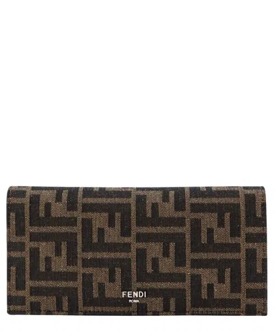 Fendi Ff Wallet In Brown