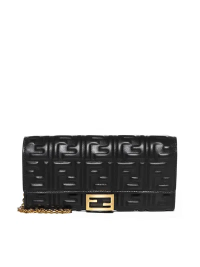 Fendi Ff Wallet In Black Nappa Leather