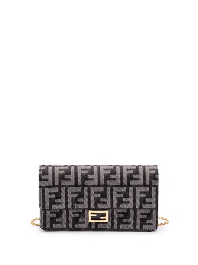 Fendi `ff` Wallet On Chain In Black