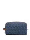 Fendi Medium Toiletry Case In Denim-effect Ff Jacquard In Blue