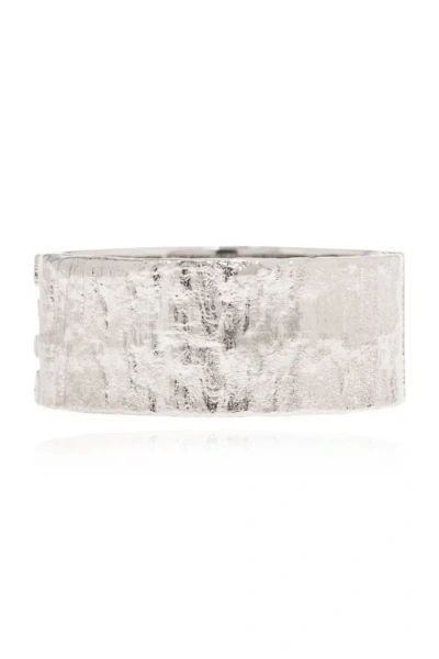 Fendi Ff Wide Band Ring In Silver