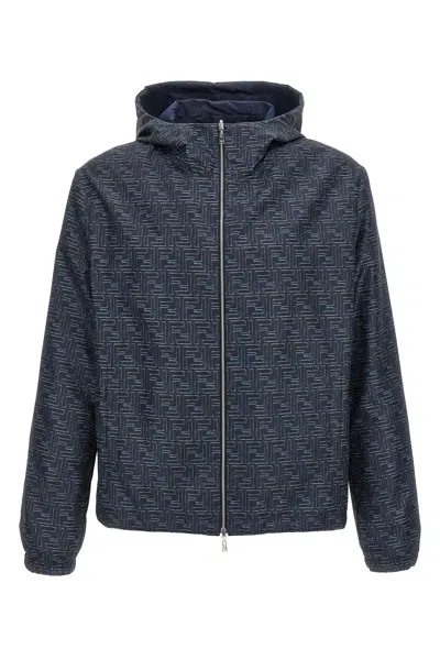 Fendi K-way Reversibile In Poliestere Stampato  Uomo In Blue