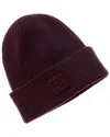 Fendi Ff Wool & Cashmere-blend Beanie In Purple