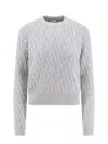 Fendi Ff Wool And Cashmere Crop Sweater In Gray
