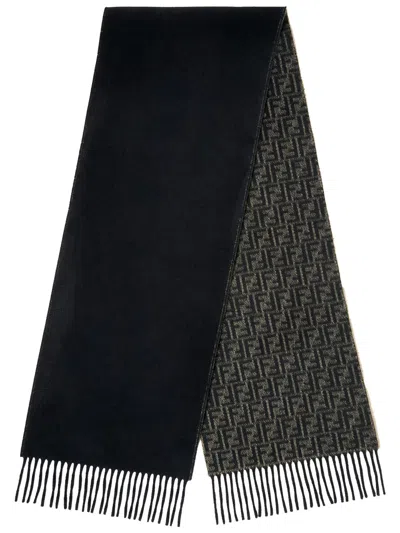 Fendi Ff Wool And Cashmere Scarf Ff Pumpkin In Brown