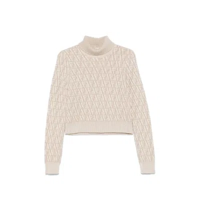 Fendi Ff Wool And Cashmere Sweater In Sand