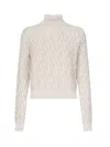 Fendi Ff Wool And Cashmere Turtleneck In White