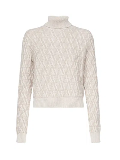 Fendi Ff Wool And Cashmere Turtleneck In White