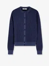 Fendi Ff Jacquard Crewneck Buttoned Cardigan In Blue