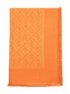 Fendi Orange Wool And Silk Ff Shawl