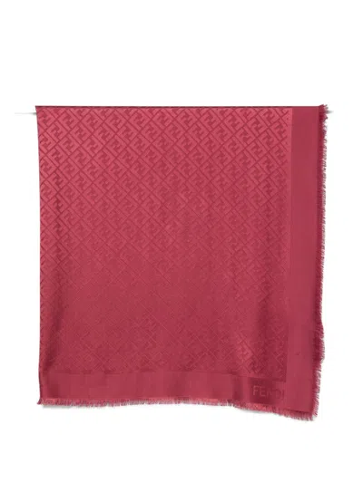 Fendi Ff Wool And Silk Shawl In Metallic