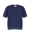 Fendi Ff Wool And Silk Sweater In Blue